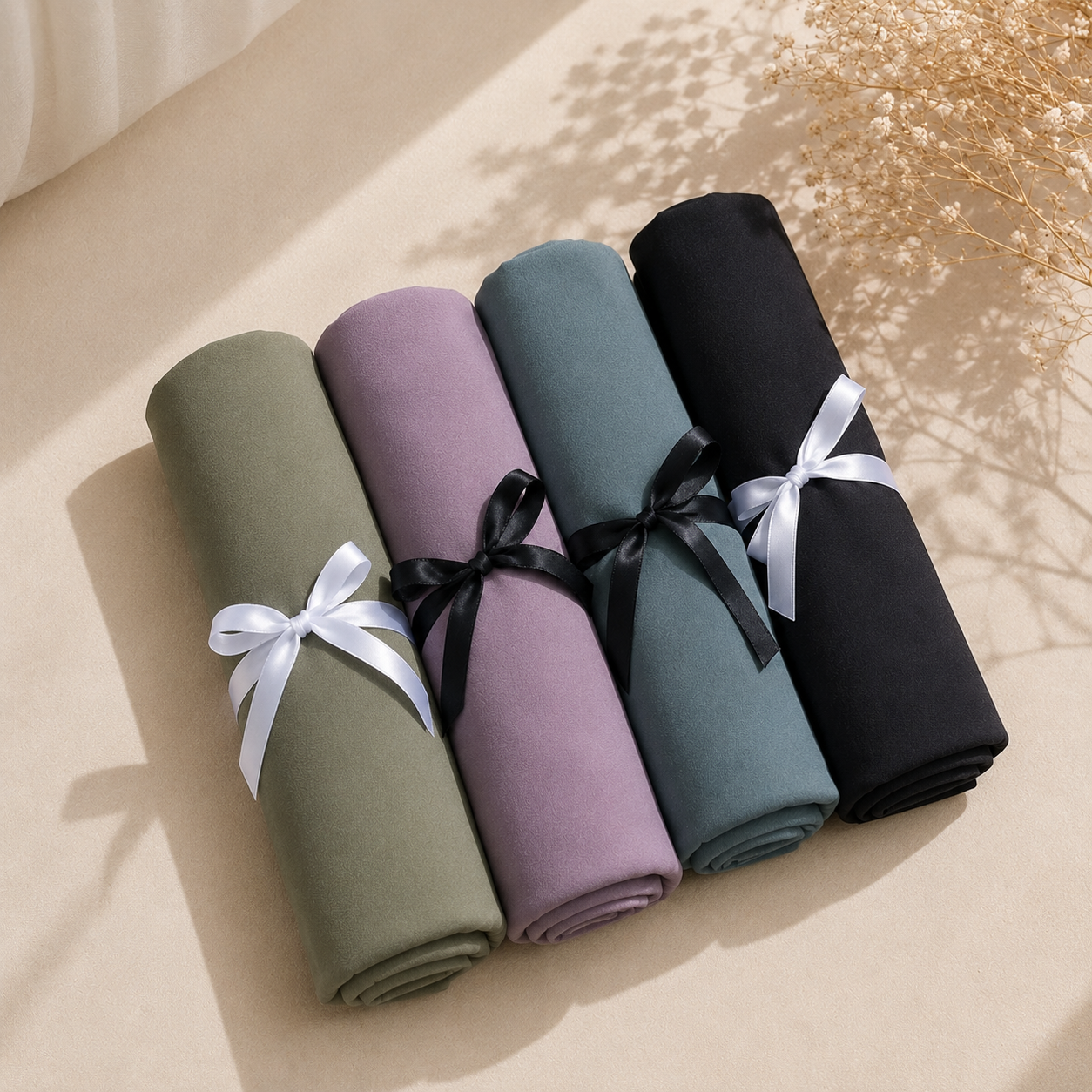 Serene Nature Hijab Set – 4 Pcs Georgette Hijab